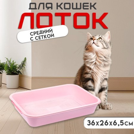 Medium toilet with a mesh of 36 x 26 x 6.5 cm, pink-1