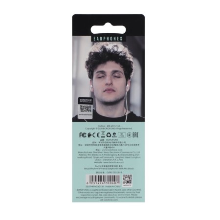 Headphones Borofone BM26 Rhythm, vacuum, microphone, jack 3.5 mm, cable 1.2 m, black-5