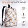 School backpack from textiles, 3 pockets, white/red color
