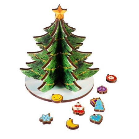 New Year! Model made of wood "Fir tree team. New Year's jewelry "-1