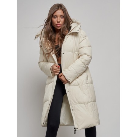 Coat insulated winter female, size 46, beige color-11