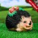 Garden figure "Hedgehog with mushrooms" new 28x20x18cm