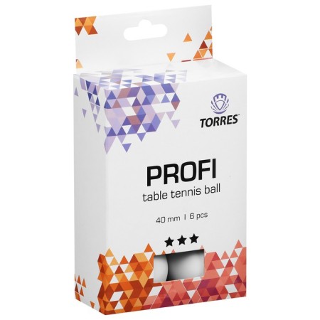Torres Profi table tennis ball, 3 stars, 40 mm, 6 pcs., White color-3