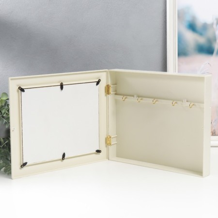 Key "Flowers on the book" Elephant bone 26.5x31.5x4.5 cm-2