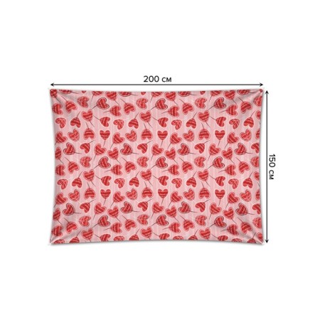 Decorative panel with photo printing "Leaflet with hearts", horizontal, size 150x200 cm-1