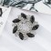 Brooch "Circle of twisted", black and white color in silver