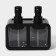Double dispenser for soap and detergent Raccoon, with a sponge included, 300 ml, black color