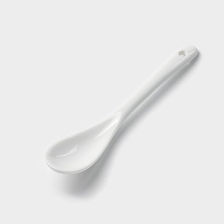 A set of ceramic cans with spoons on a wooden stand “Estet. Gold ", 2 items: 300 ml, white color-4