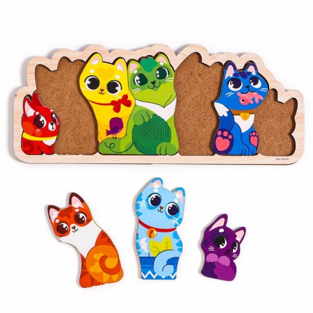 Wooden puzzle for children "cats"-3