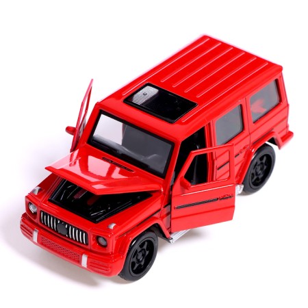 Metal machine "SUV", light, sound, doors, hood, inertia, color of mixes open-3