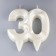 Candle in the cake jubilee "line", number "30", pearl, 6.5 cm