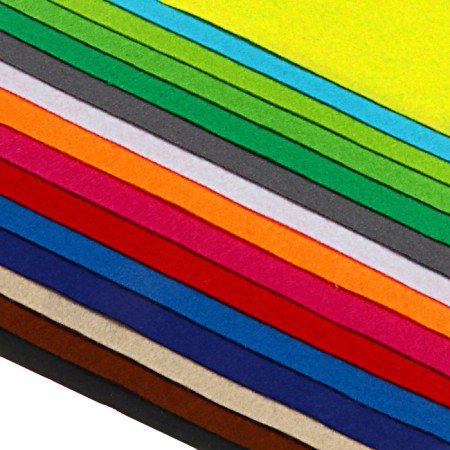 Color felt set, thickness 1 mm, A4 format, soft, 15 sheets, 15 colors, TOP-3