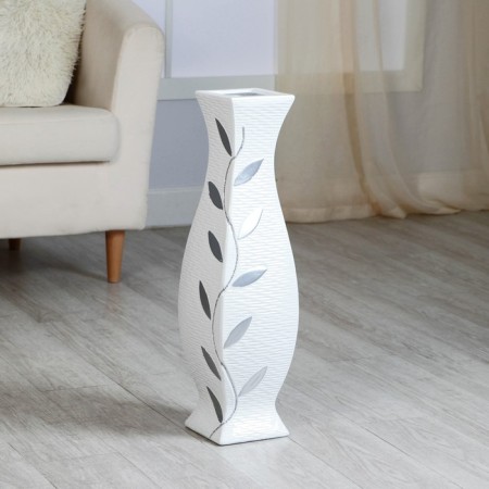 VAZA Keramics Floor "Nolven" leaves, D VV. 9 cm 15x60 cm, white