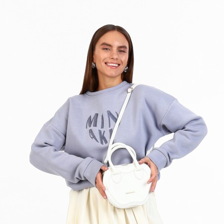 Bag Women's Cross-Bodi with a zipper, white color-12