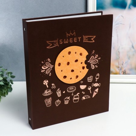 Photo album on rings 30 sheets+30 files "Sweets" Black sheets 31.4x25.8x5 cm-4
