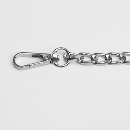 A chain for a bag, flat, with carbines, aluminum, 9 × 14 mm, 120 cm, silver color-1