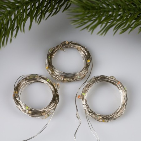 Set of garlands “Thread” 2 m Rosa, IP20, silver thread, 20 LED, glow of multi, 3 modes, AG13x3, 3 pcs.-1