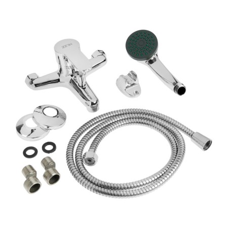 Bath mixer Zein Z0152, 35 mm cartridge, with shower set, chrome-10