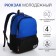 School backpack, 2 lightning departments, 3 pockets, black/blue color