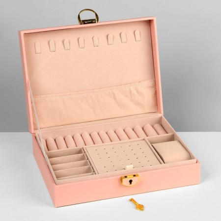 Steam for jewelry "Casket" 1 tier, 17 × 23 × 6.5 cm, pink color-5