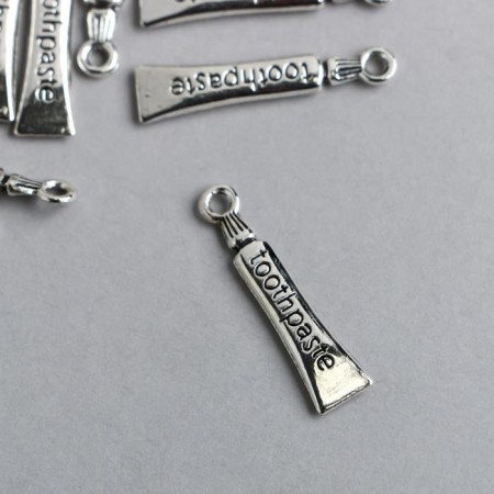 Decor metal for creativity "Toothpaste" silver 4122 2.9x0.7 cm