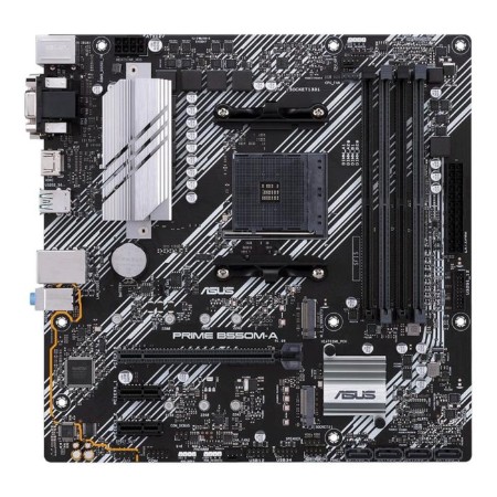 The ASUS Prime B550M-A, AM4, B550, 4XDDR4, VGA, DVI, HDMI, MATX.