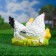 Garden figure "Chicken hen with chickens" white, 28x21cm