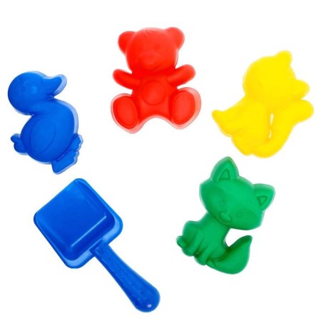 Set for playing in sand No. 103: 4 molds, scoop with crown, mix-1
