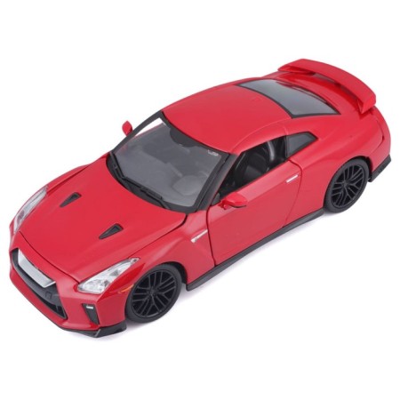 BBURAGO Nissan GT-R 2017, Die-Cast, 1:24, opening doors, red color-6