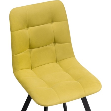 Stool on a metal frame chilli metal/velor, black/yellow 43.5x50x87.5 cm-4