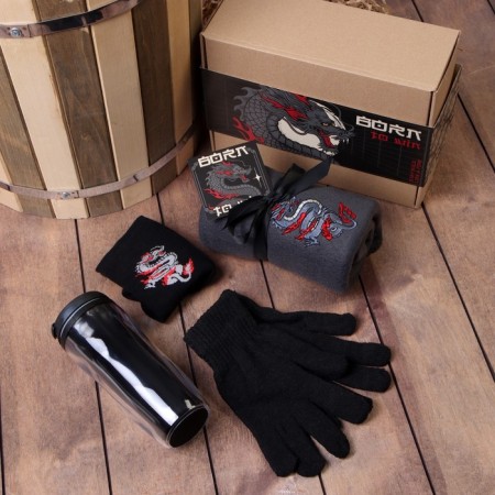 Gift set "Born to Win" blankets, socks, gloves, thermostatic-1