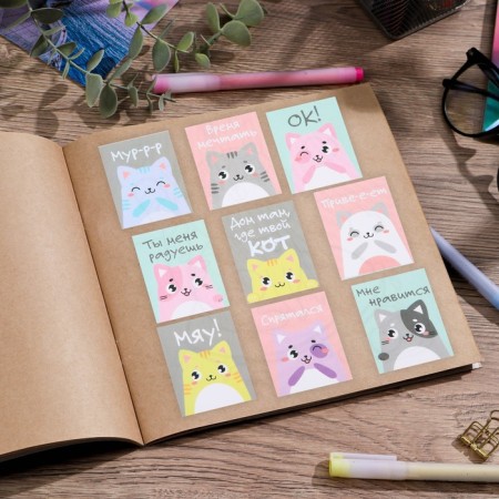 Paper "cats" stickers, with coloring on the back, 11 × 15.5 cm-1