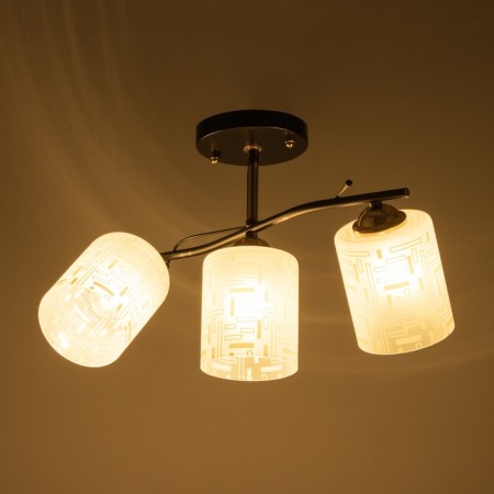 Asselian chandelier 3he27 40W black and gold 52x20x27 cm-2