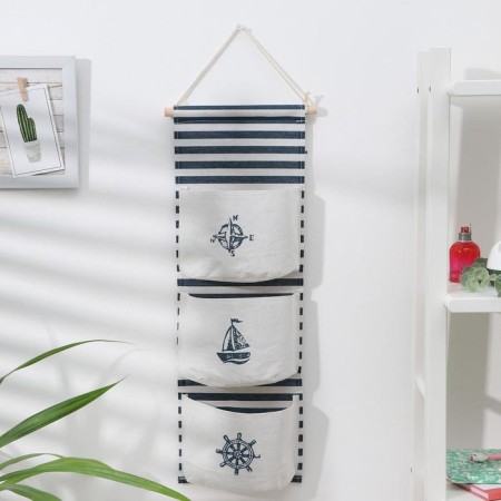 ORGANIZER OF SUBSTANCE with pockets "Sea Battle", 3 pockets, 55 × 20 cm, blue color