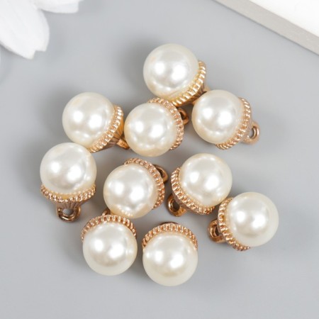 Decor for creativity Plastic "Pearls with a-hofra loop" set 10 pcs 1.4x1x1 cm-2