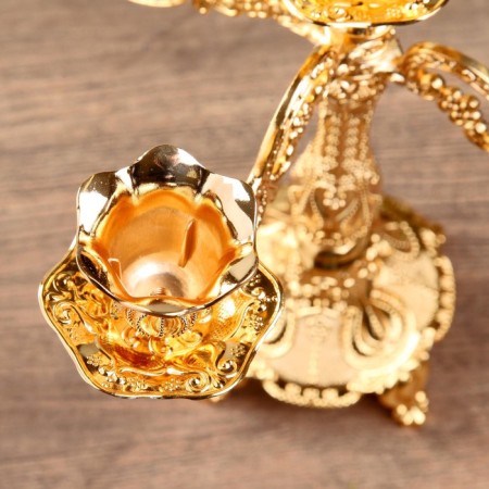Summary Metal for 5 candles "Pattern" color gold 28x26x26 cm-3