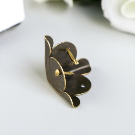 Corner Metal "Triangle" set 10 pcs+nail. bronze 1.8x1.8 cm-3
