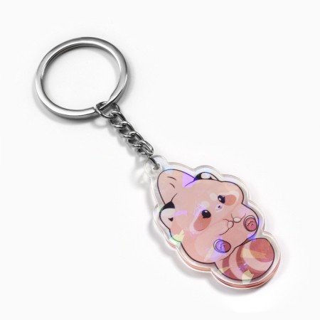 Key keychain holographic "Red Panda", 2.9 x 5.2 cm-2