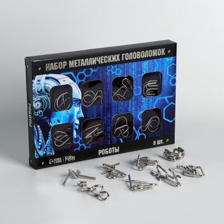 Metal puzzle "robots", set of 8pcs.-5