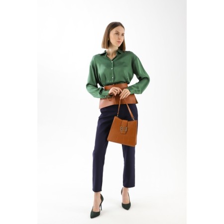 Cross-Bodi bag, Magnet, long belt, light brown color-3