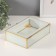 Casket glass with a metal frame "Bud" transparent white 16x24x7 cm