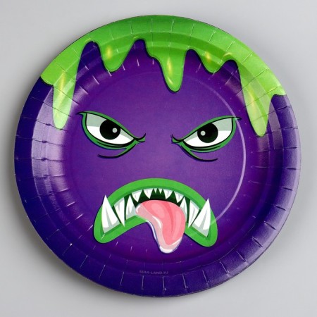 Disposable paper plate "Monster", 18 cm-1