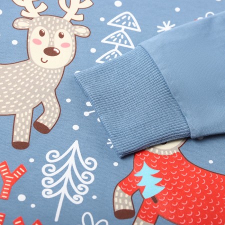 New Year. Pajama nursery (longshit/pants), gray color, height 128 cm-2