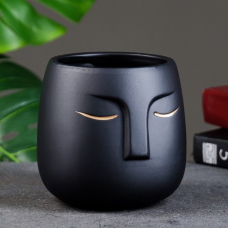 Pot "Mr. Twix" 12x12x12cm, black