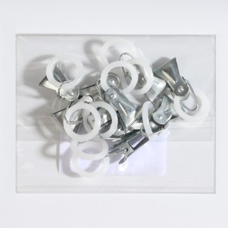 Close for curtains, 25 × 15 mm, with a plastic ring d = 12 mm, silver color-2