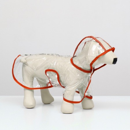 Dog raincoat, size M (DS 26, OG 38-41, Osh 40 cm), red