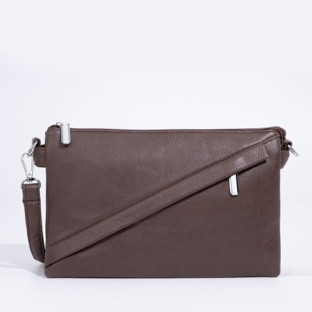 Cross-Bodi Bag on a zipper, brown color
