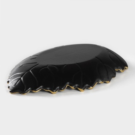 Dice dish of the Golden Leaf, 26.5 × 18 × 3.5 cm, black color-2