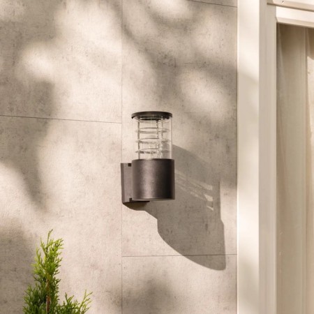 Wall lamp, invoice Duwi Techno, 170x108x220mm, E27, alumu/glass, IP65, black,-6