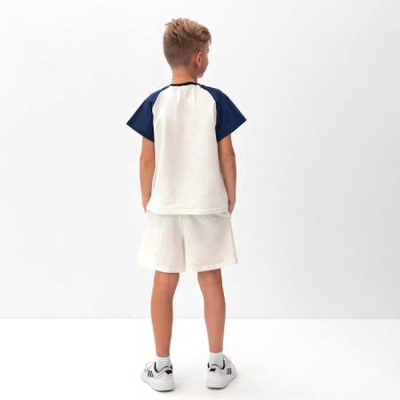 A set for a boy (T -shirt and shorts) Minaku, Ecc/Blue color, height 146 cm-1